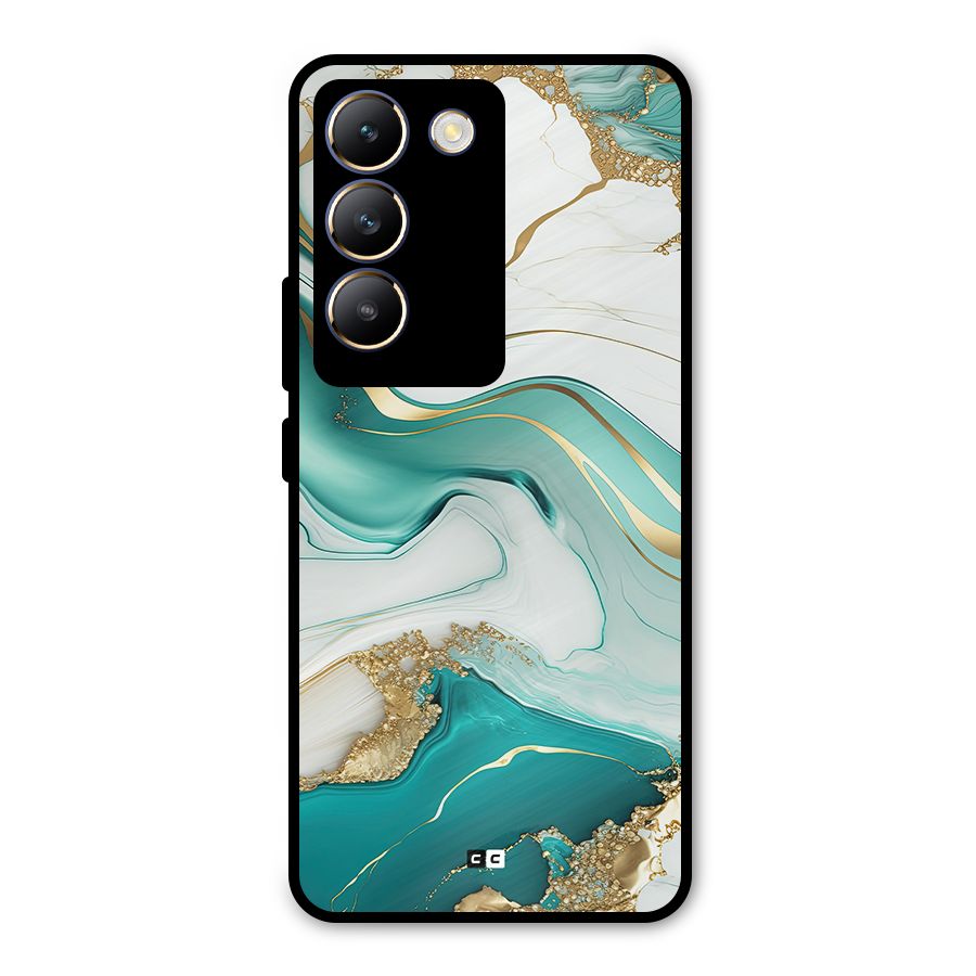 Marvelous Marble Metal Back Case for Vivo T3 5G