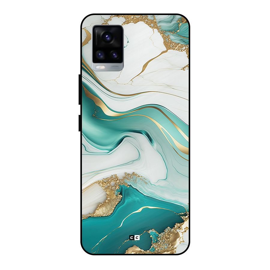 Marvelous Marble Metal Back Case for Vivo V20 2021