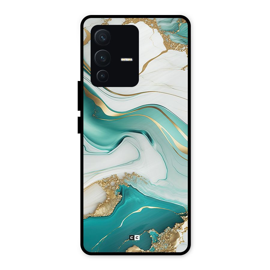 Marvelous Marble Metal Back Case for Vivo V23 5G