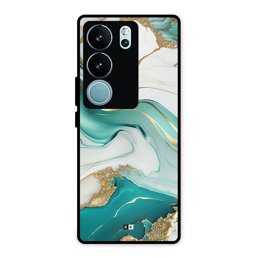 Marvelous Marble Metal Back Case for Vivo V29 Pro