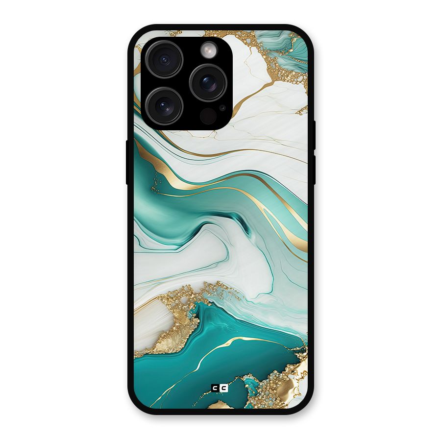 Marvelous Marble Metal Back Case for iPhone 15 Pro Max