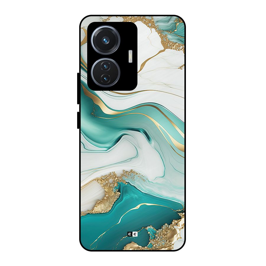Marvelous Marble Metal Back Case for iQOO Z6 44W
