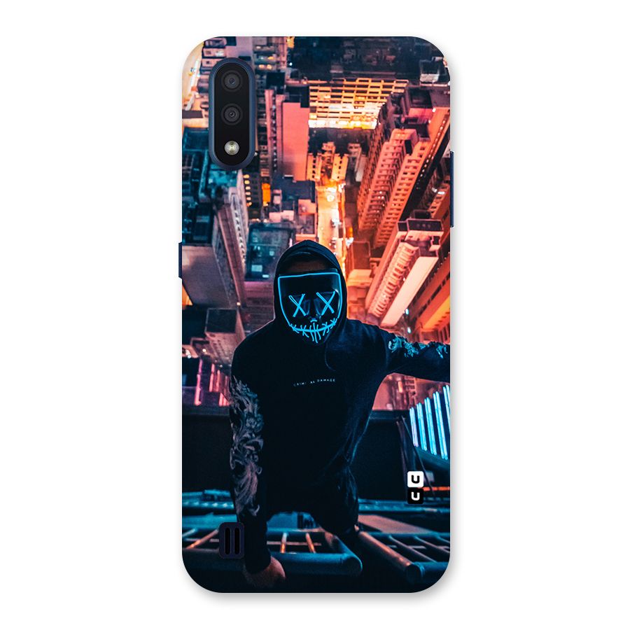 Mask Guy Climbing Building Back Case for Galaxy M01