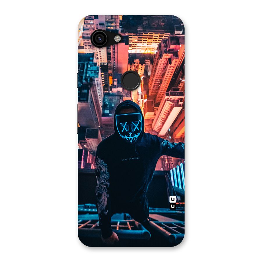 Mask Guy Climbing Building Back Case for Google Pixel 3a