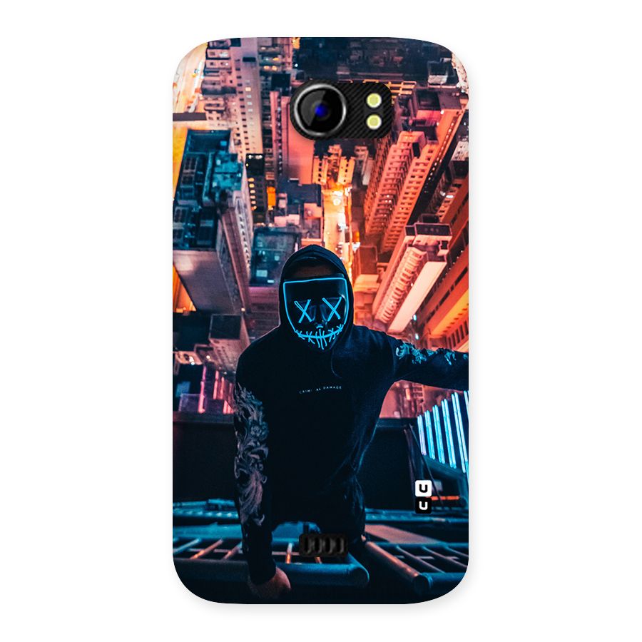 Mask Guy Climbing Building Back Case for Micromax Canvas 2 A110