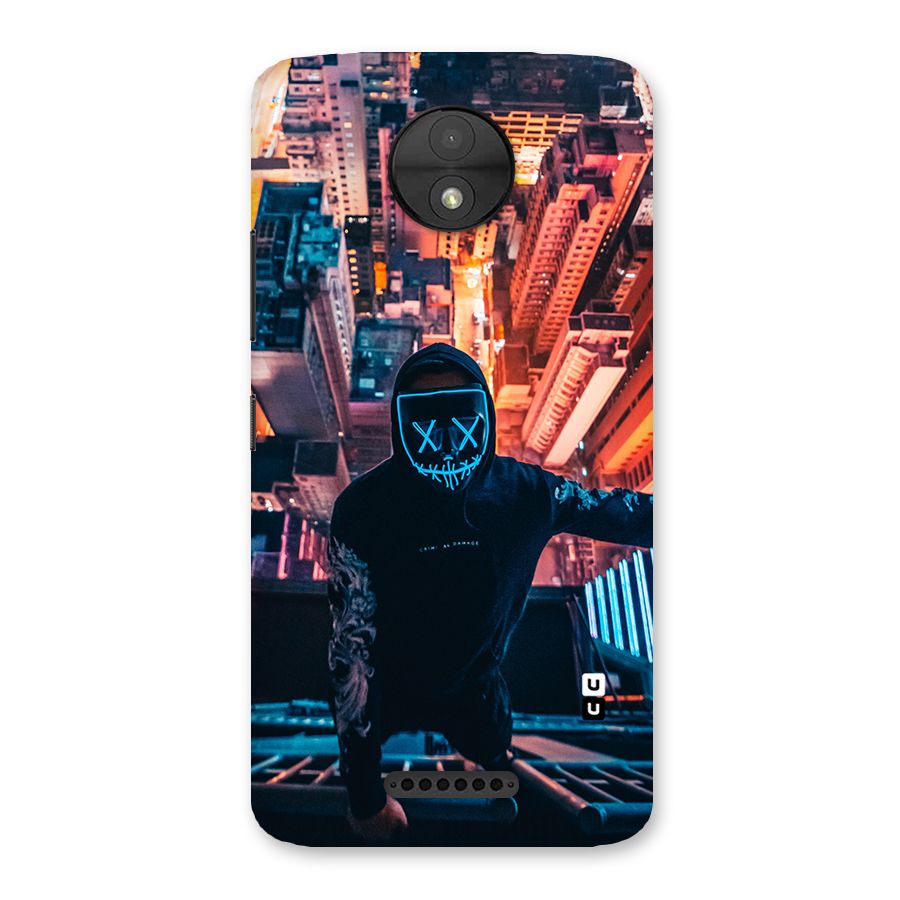 Mask Guy Climbing Building Back Case for Moto C