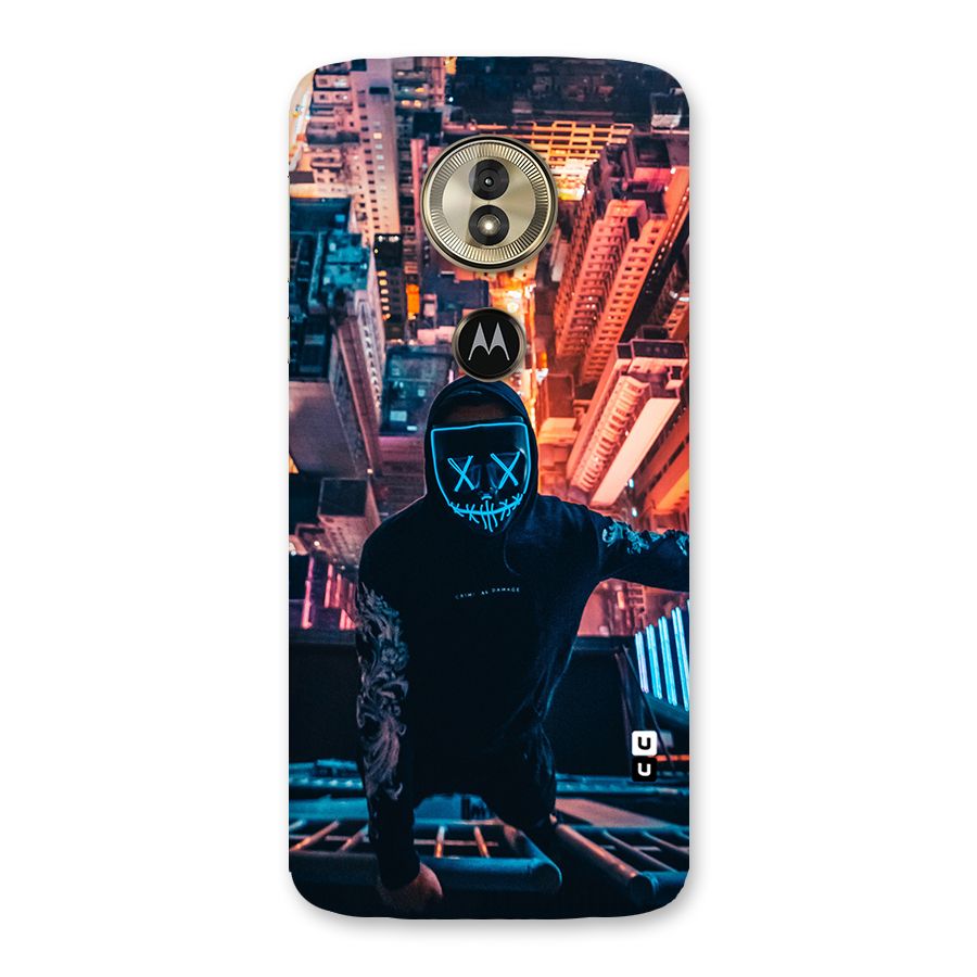 Mask Guy Climbing Building Back Case for Moto G6 Play