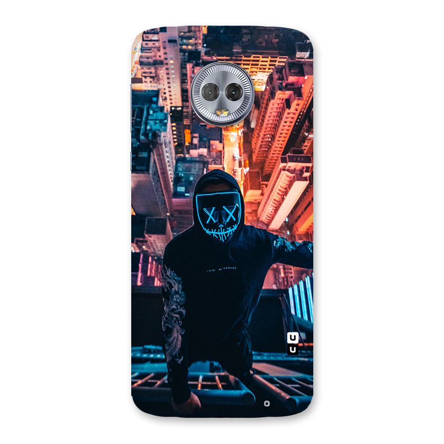 Mask Guy Climbing Building Back Case for Moto G6 Plus