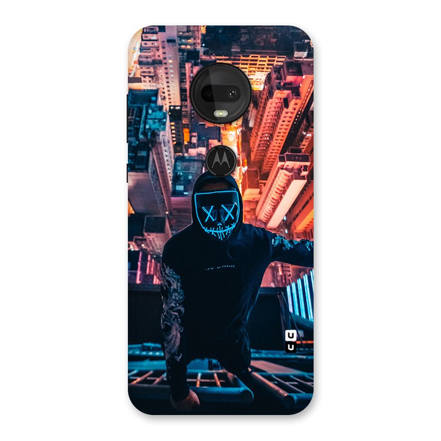 Mask Guy Climbing Building Back Case for Moto G7