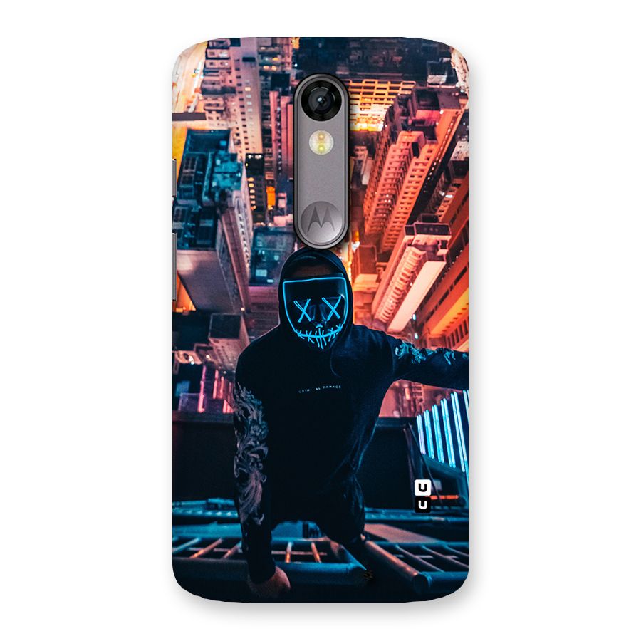 Mask Guy Climbing Building Back Case for Moto X Force