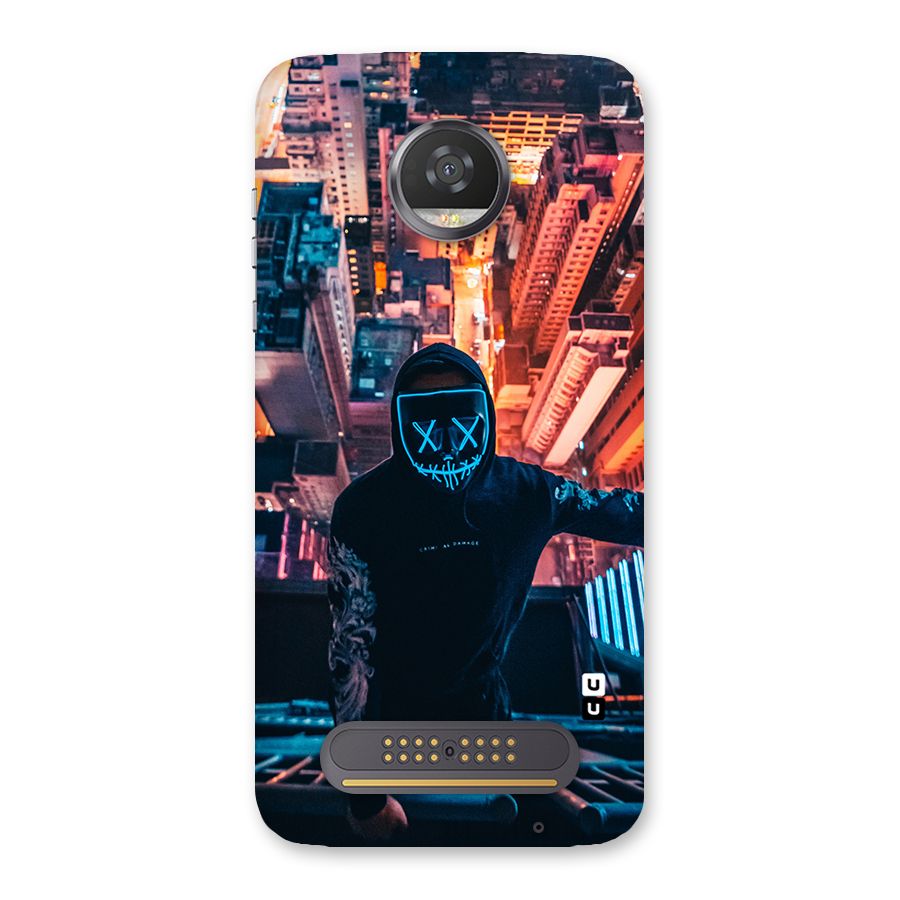 Mask Guy Climbing Building Back Case for Moto Z2 Play