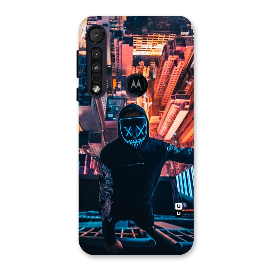 Mask Guy Climbing Building Back Case for Motorola One Macro
