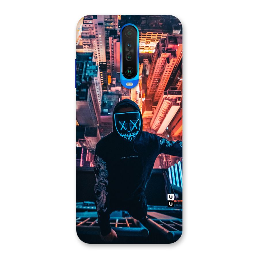 Mask Guy Climbing Building Back Case for Poco X2
