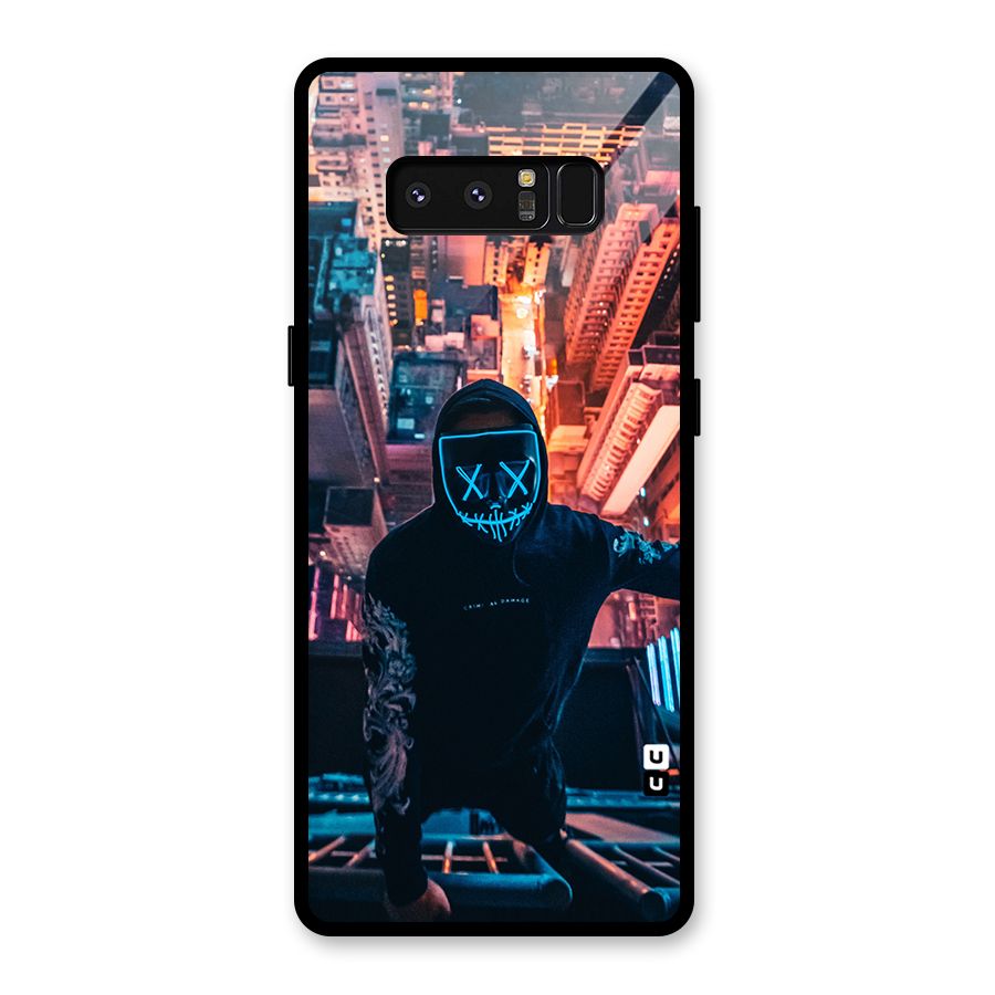 Mask Guy Climbing Building Glass Back Case for Galaxy Note 8