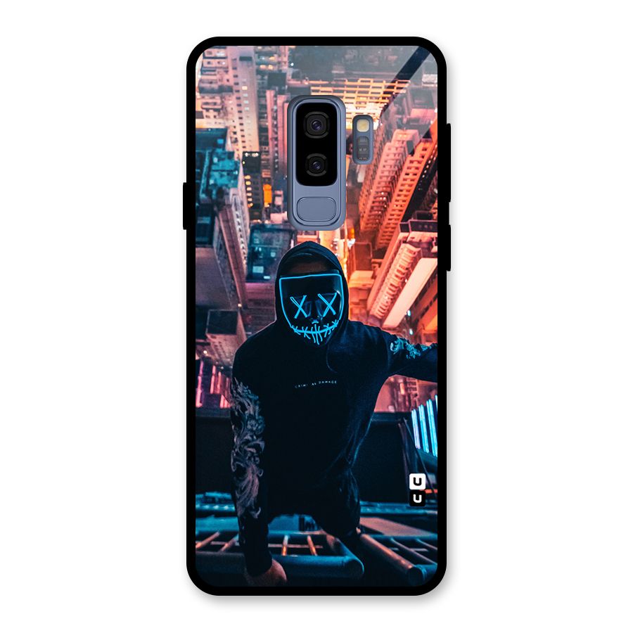 Mask Guy Climbing Building Glass Back Case for Galaxy S9 Plus