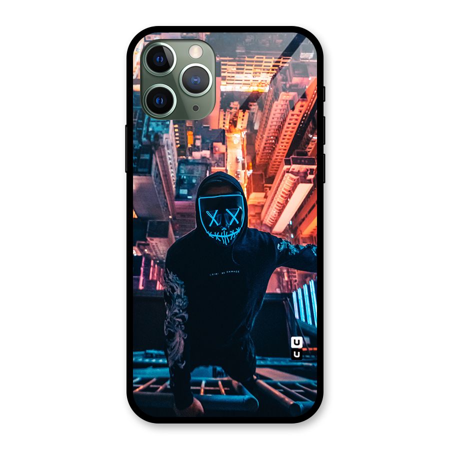 Mask Guy Climbing Building Glass Back Case for iPhone 11 Pro