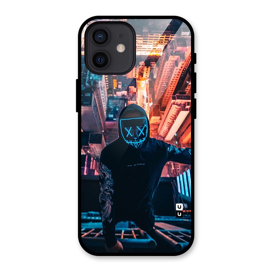 Mask Guy Climbing Building Glass Back Case for iPhone 12