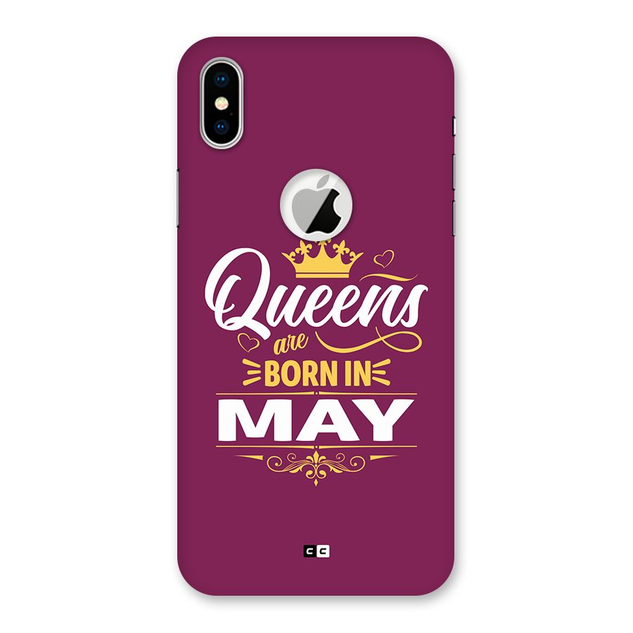 May Born Queens Back Case for iPhone XS Logo Cut