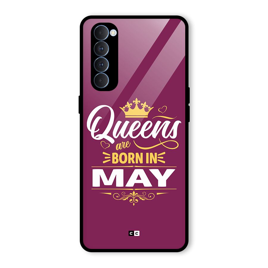 May Born Queens Glass Back Case for Oppo Reno4 Pro