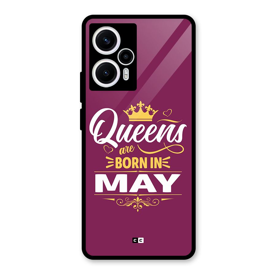 May Born Queens Glass Back Case for Poco F5