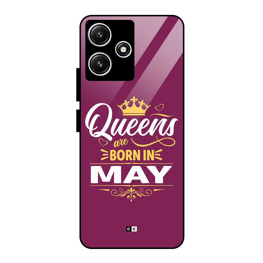 May Born Queens Glass Back Case for Poco M6 Pro
