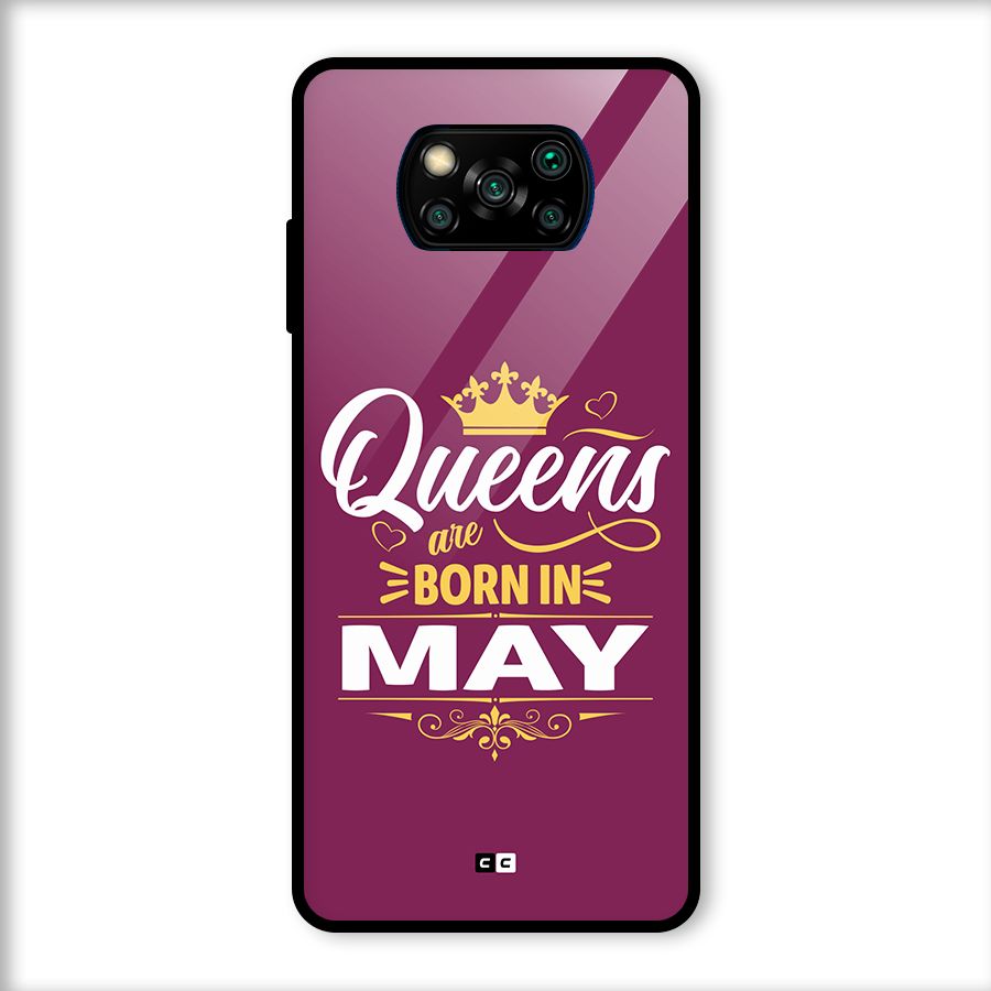 May Born Queens Glass Back Case for Poco X3