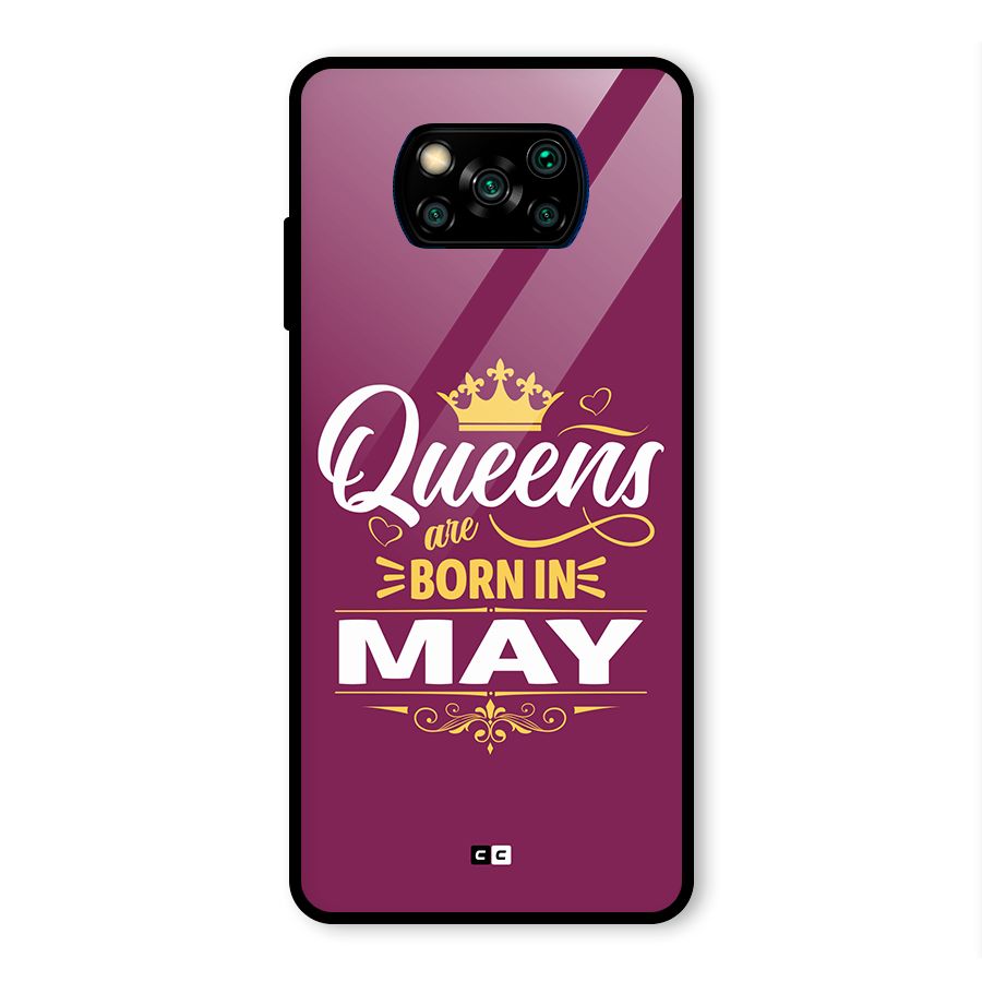 May Born Queens Glass Back Case for Poco X3 Pro