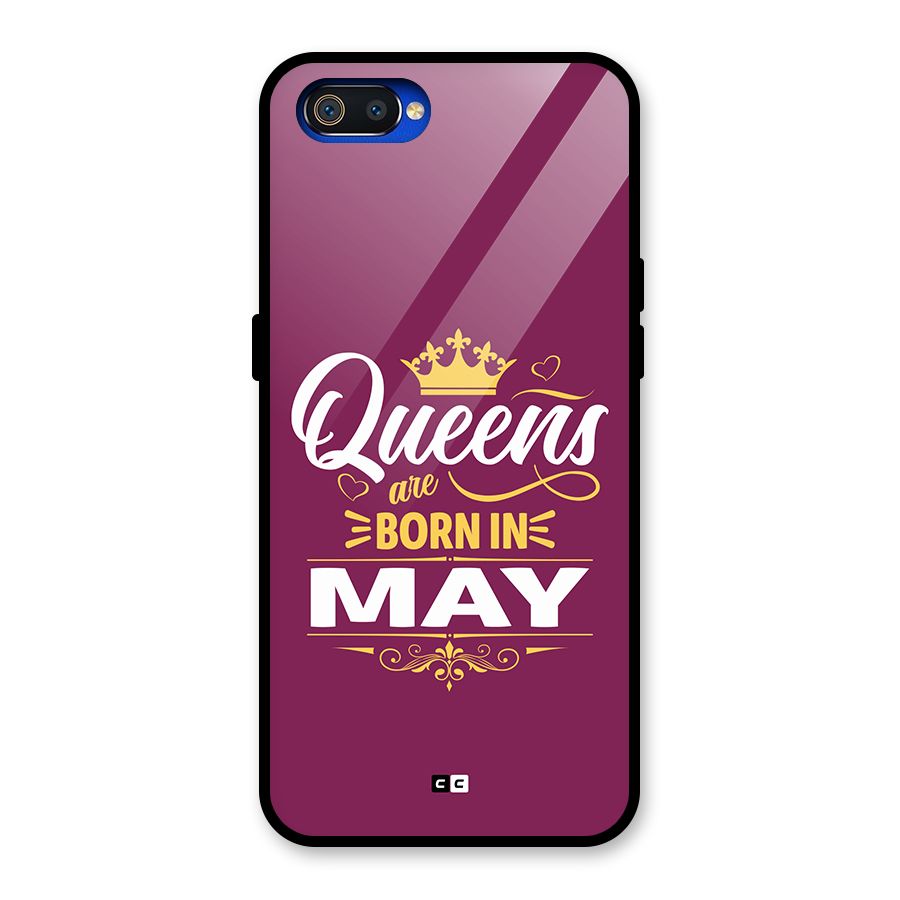 May Born Queens Glass Back Case for Realme C2