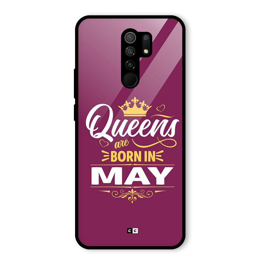 May Born Queens Glass Back Case for Redmi 9 Prime