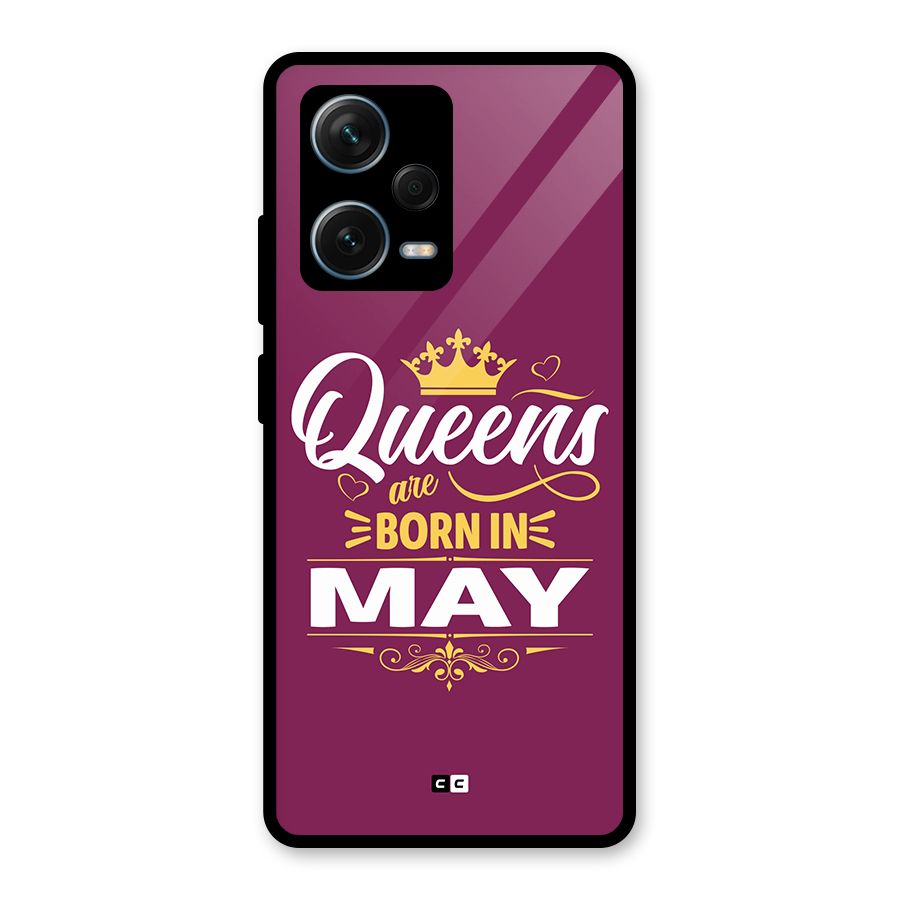 May Born Queens Glass Back Case for Redmi Note 12 Pro Plus 5G