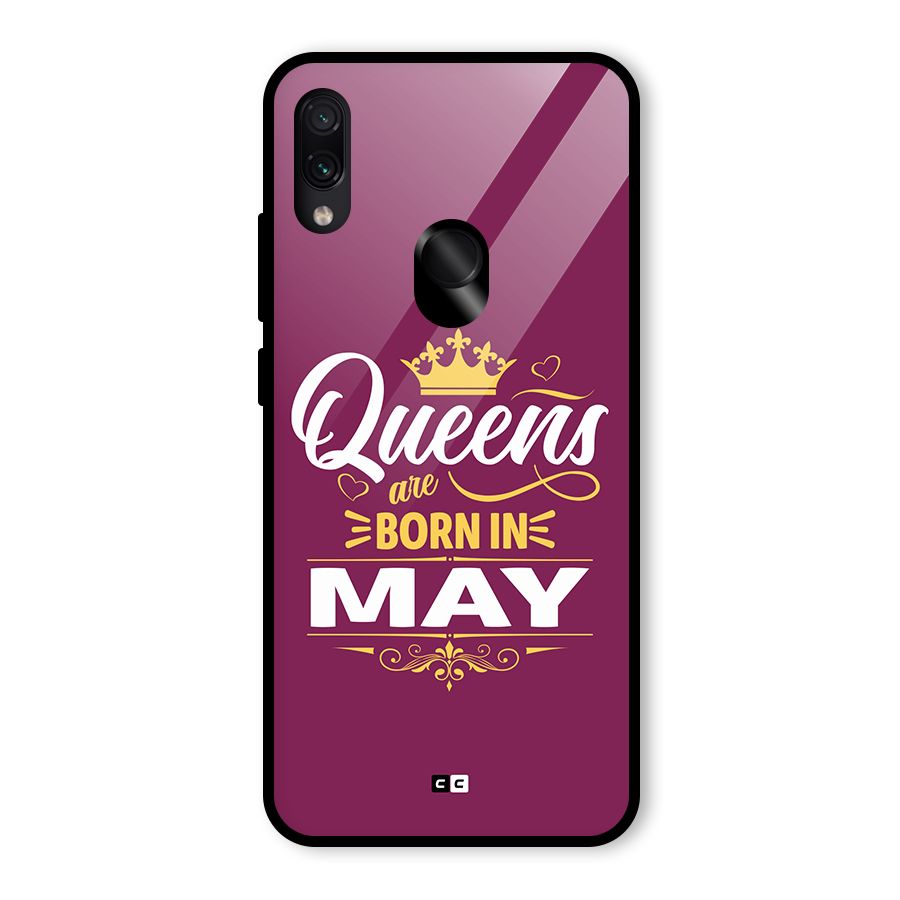 May Born Queens Glass Back Case for Redmi Note 7