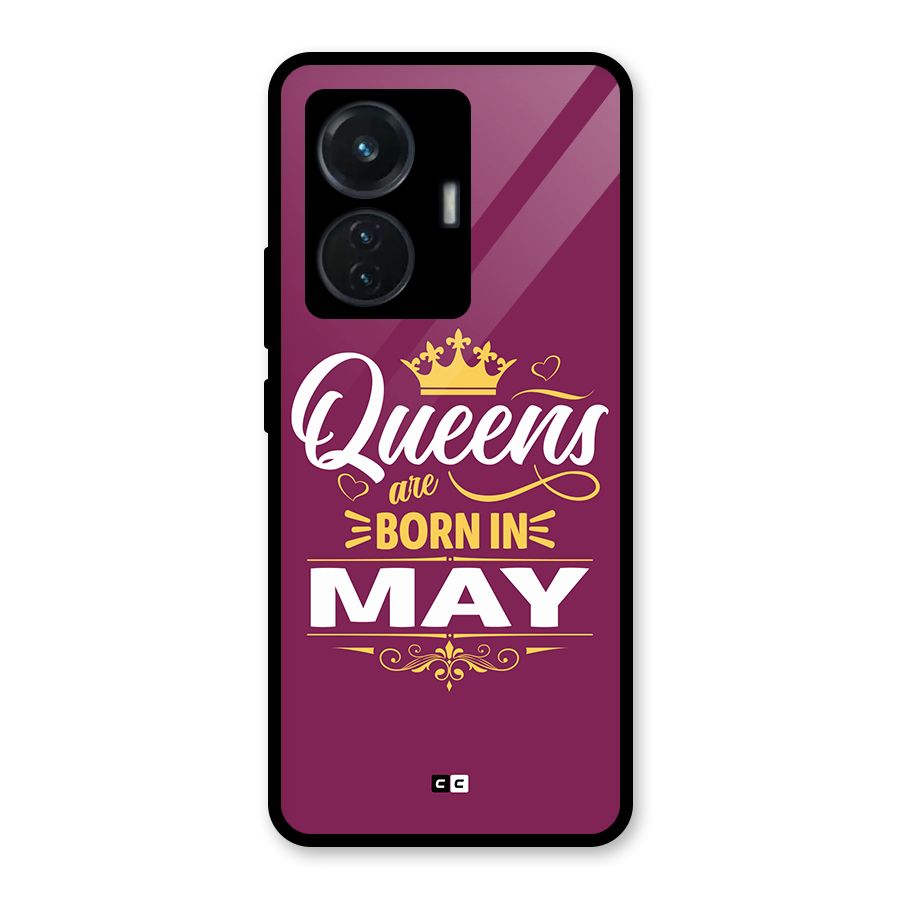 May Born Queens Glass Back Case for Vivo T1 44W