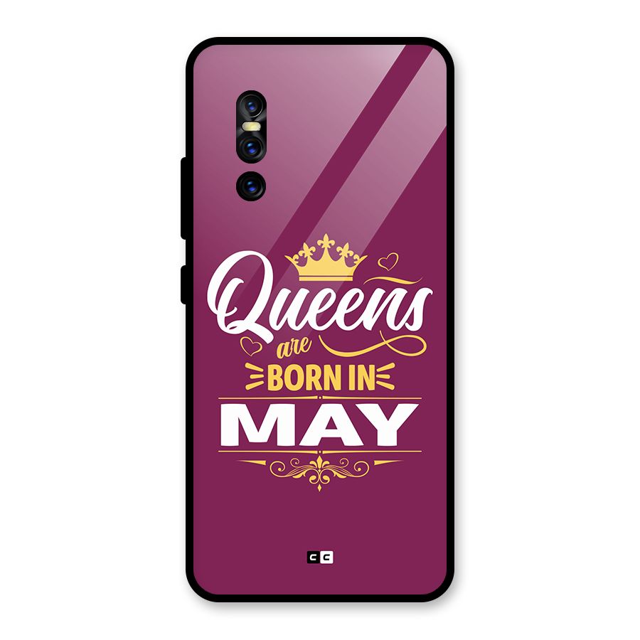 May Born Queens Glass Back Case for Vivo V15 Pro