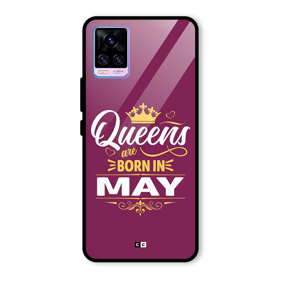 May Born Queens Glass Back Case for Vivo V20 Pro