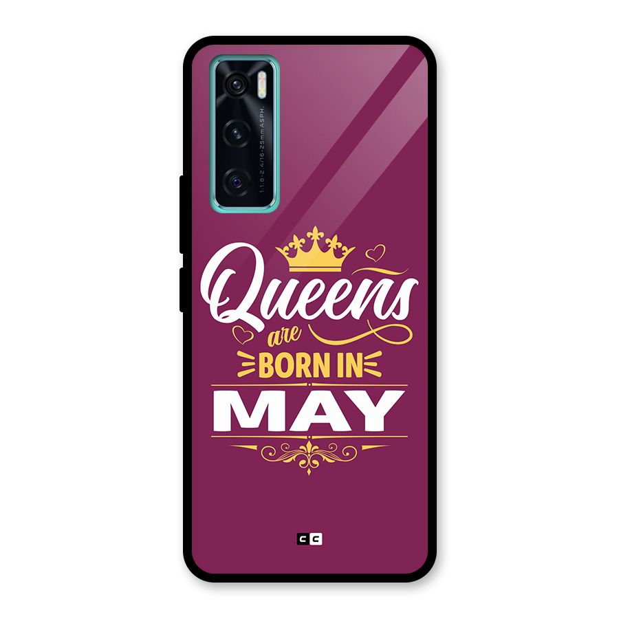 May Born Queens Glass Back Case for Vivo V20 SE
