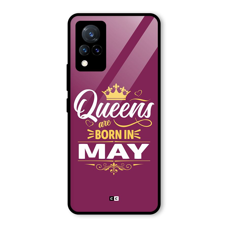 May Born Queens Glass Back Case for Vivo V21 5G