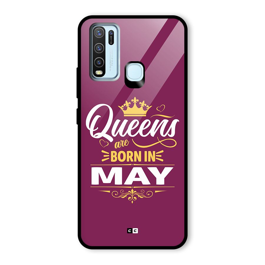 May Born Queens Glass Back Case for Vivo Y30