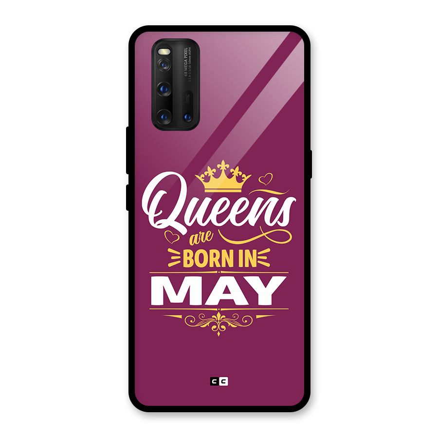 May Born Queens Glass Back Case for Vivo iQOO 3