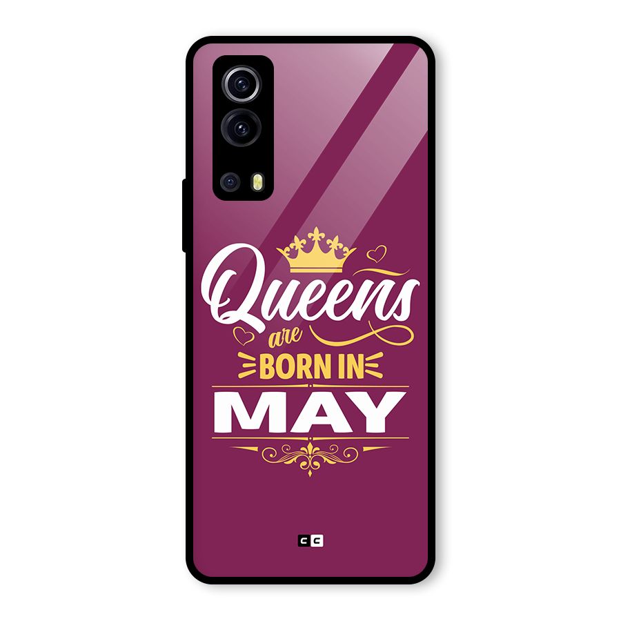 May Born Queens Glass Back Case for Vivo iQOO Z3