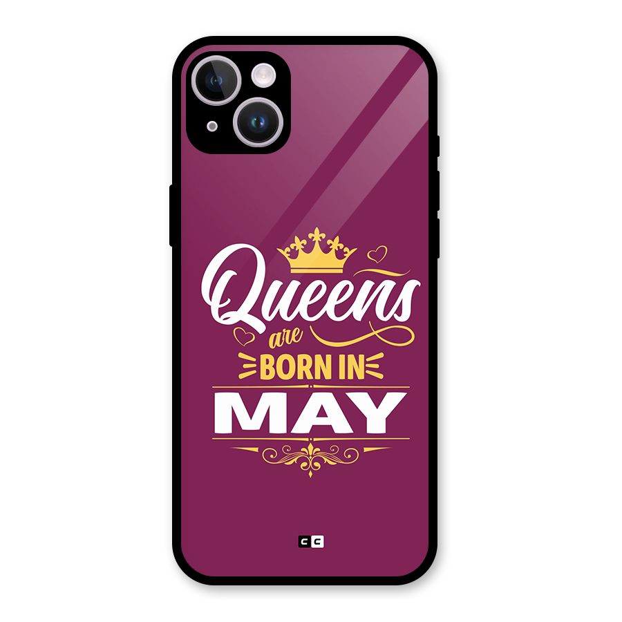 May Born Queens Glass Back Case for iPhone 14 Plus
