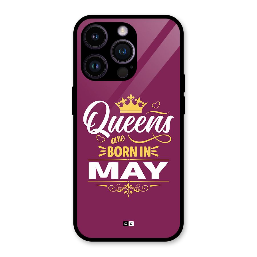 May Born Queens Glass Back Case for iPhone 14 Pro