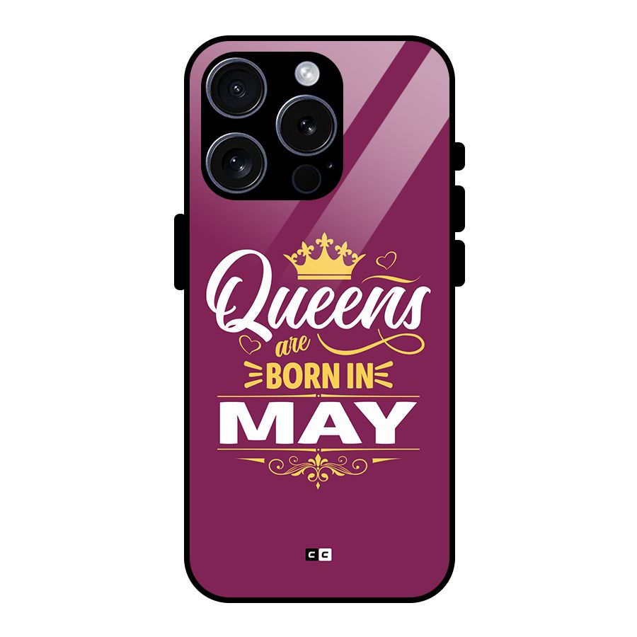 May Born Queens Glass Back Case for iPhone 15 Pro