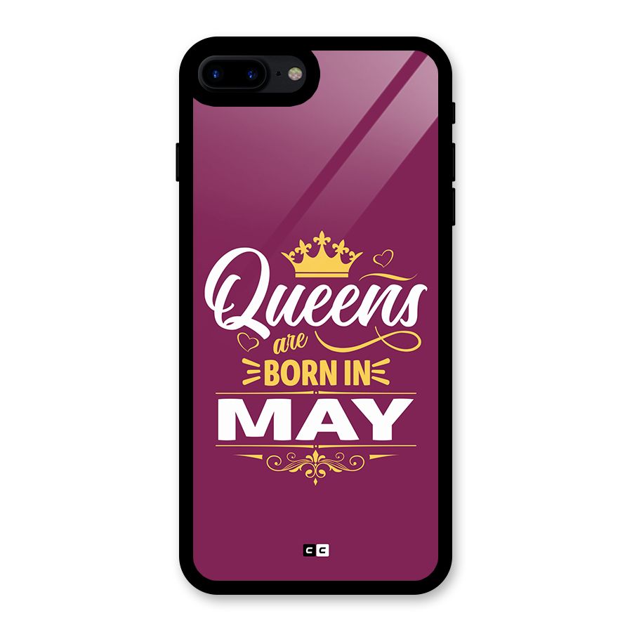 May Born Queens Glass Back Case for iPhone 8 Plus