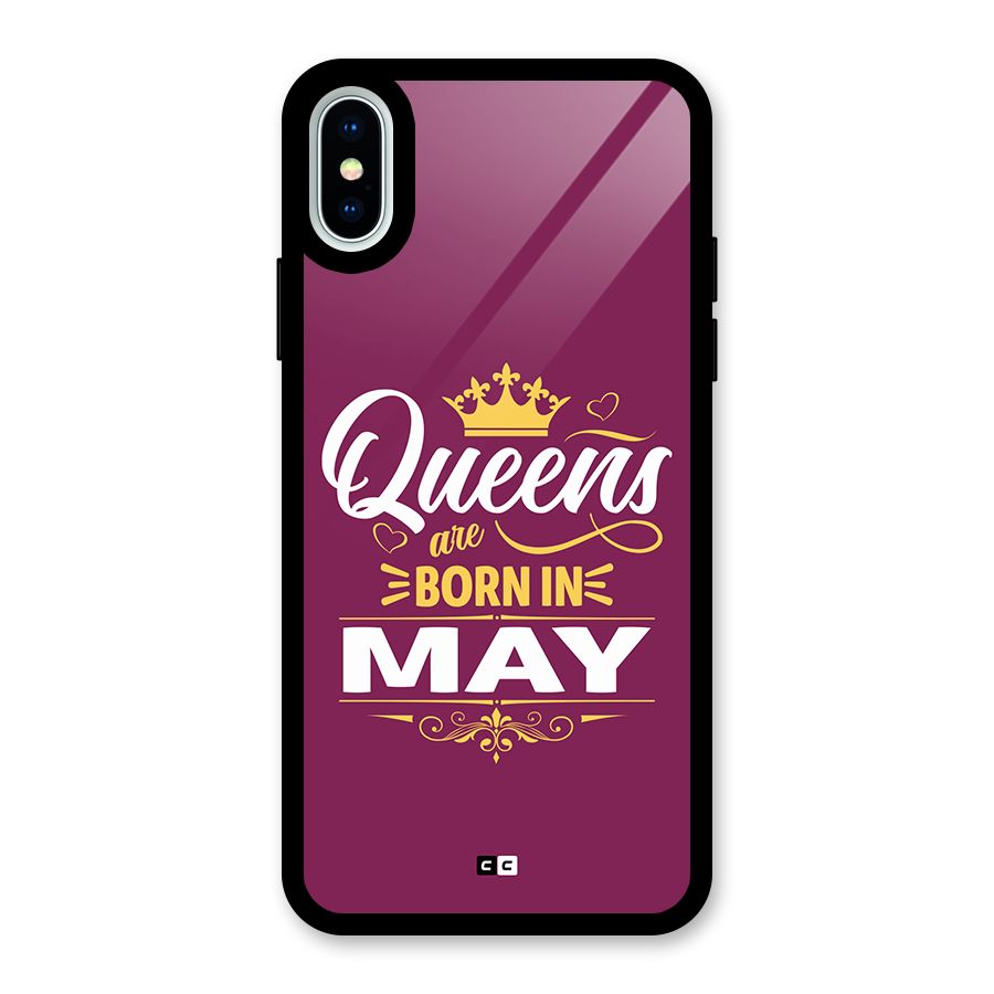 May Born Queens Glass Back Case for iPhone XS