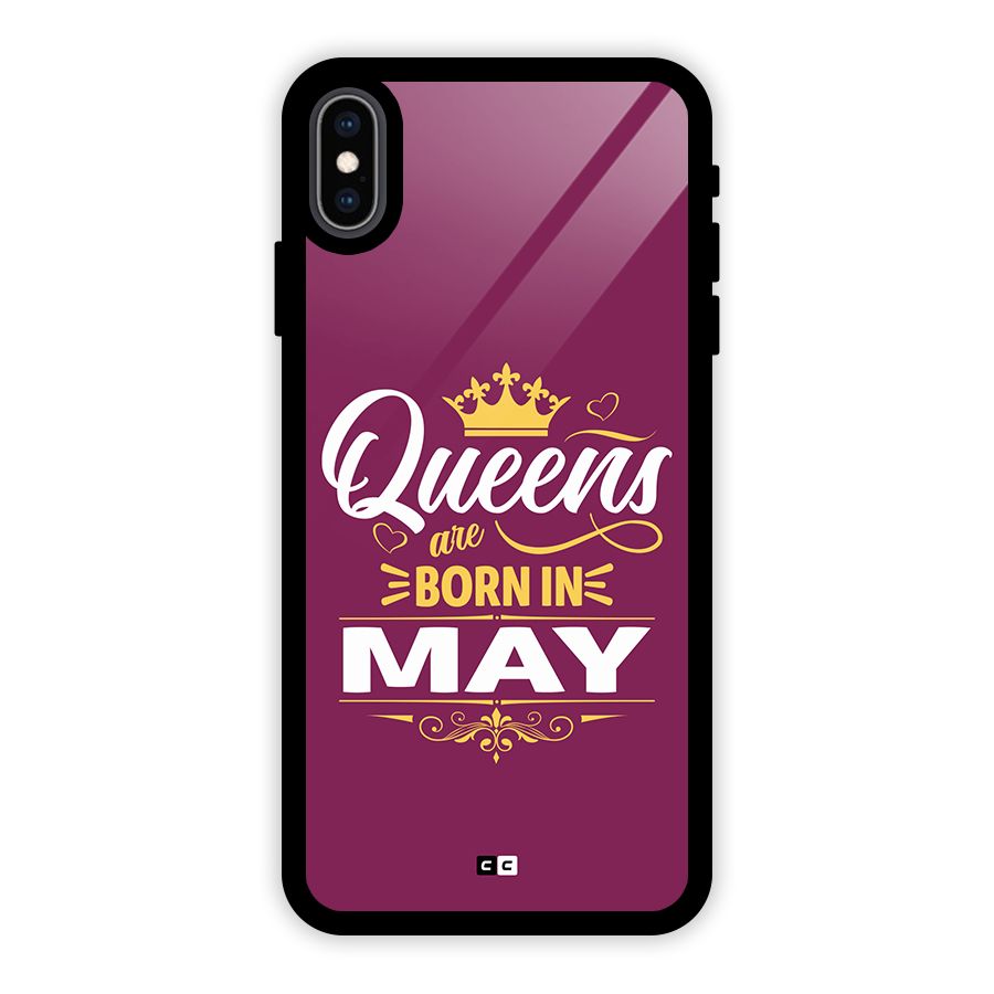 May Born Queens Glass Back Case for iPhone XS Max