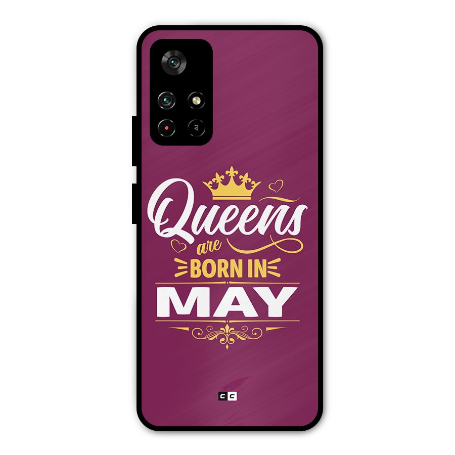 May Born Queens Metal Back Case for Poco M4 Pro 5G