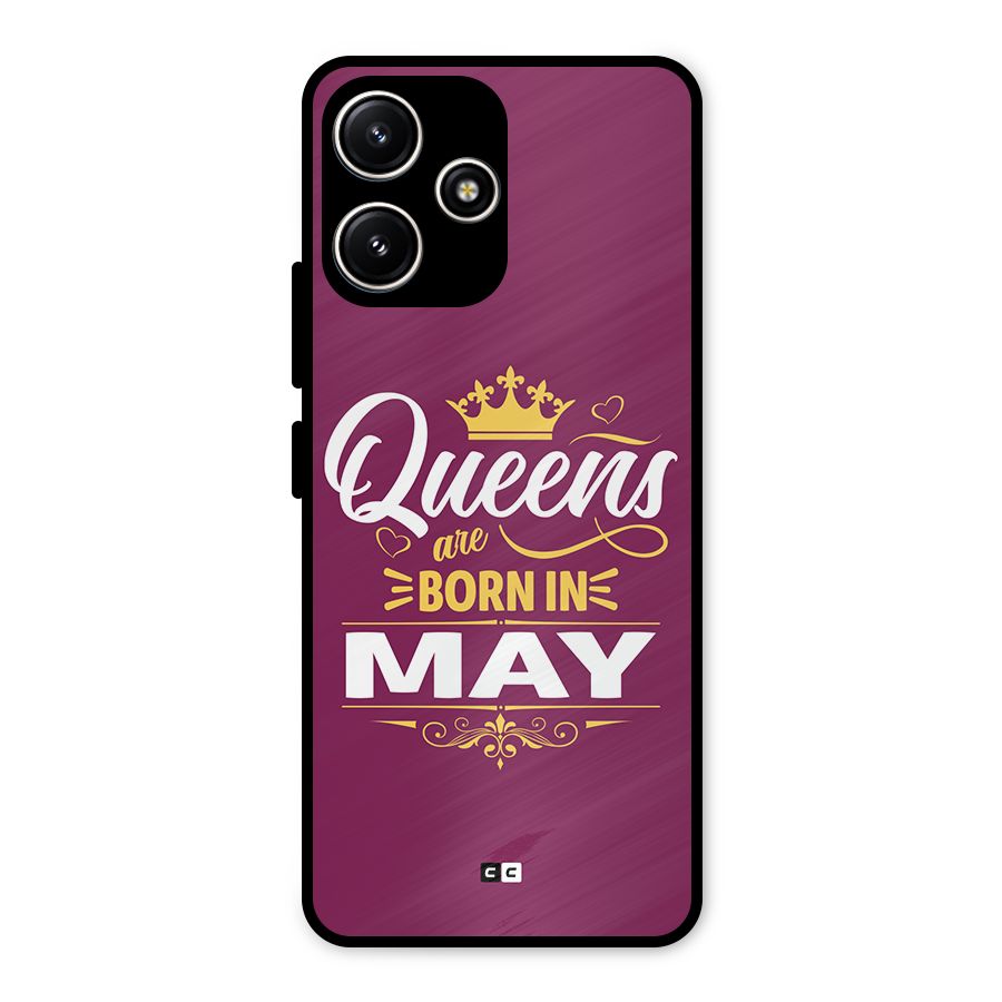 May Born Queens Metal Back Case for Poco M6 Pro