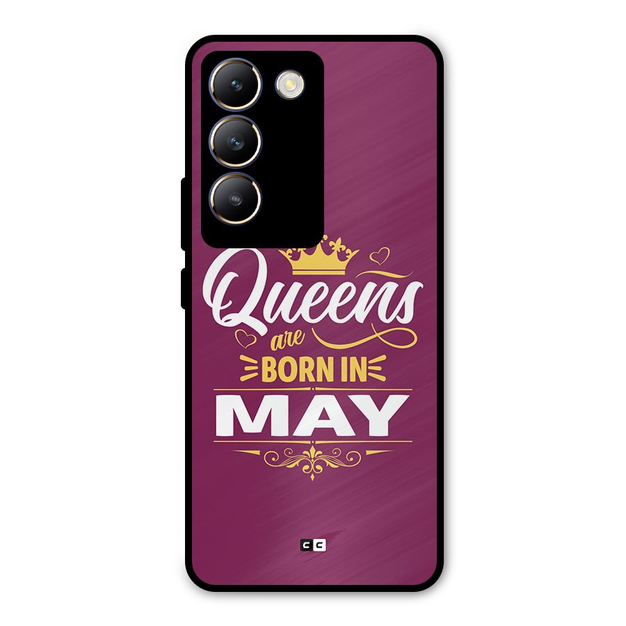May Born Queens Metal Back Case for Vivo T3 5G