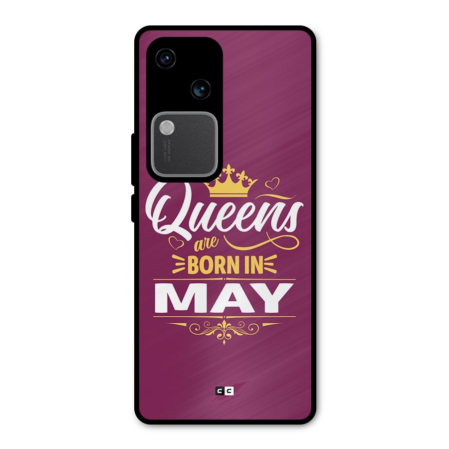May Born Queens Metal Back Case for Vivo V30 Pro