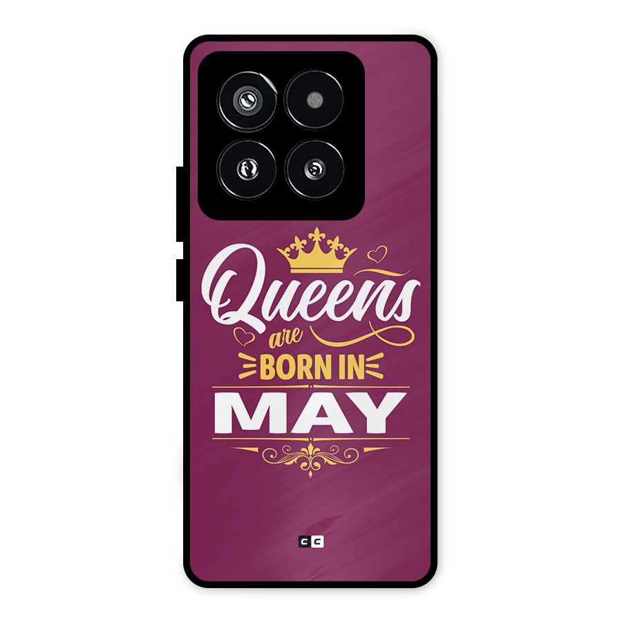 May Born Queens Metal Back Case for Xiaomi 14 Pro